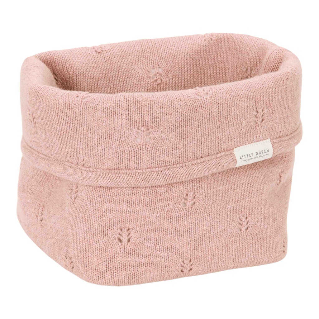 Little Dutch | Verzorgingsmand Pure Blossom Gebreid Pointelle Roze 15x15x15cm