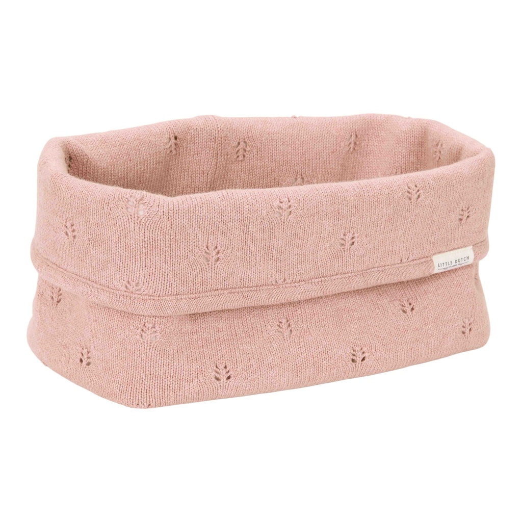 Little Dutch | Verzorgingsmand Pure Blossom Gebreid Pointelle Roze 25x15x15cm