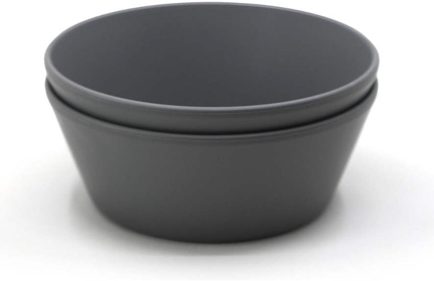 Mushie | KOM, Bowl, rond, smoke grijs uni PP 2 stuks