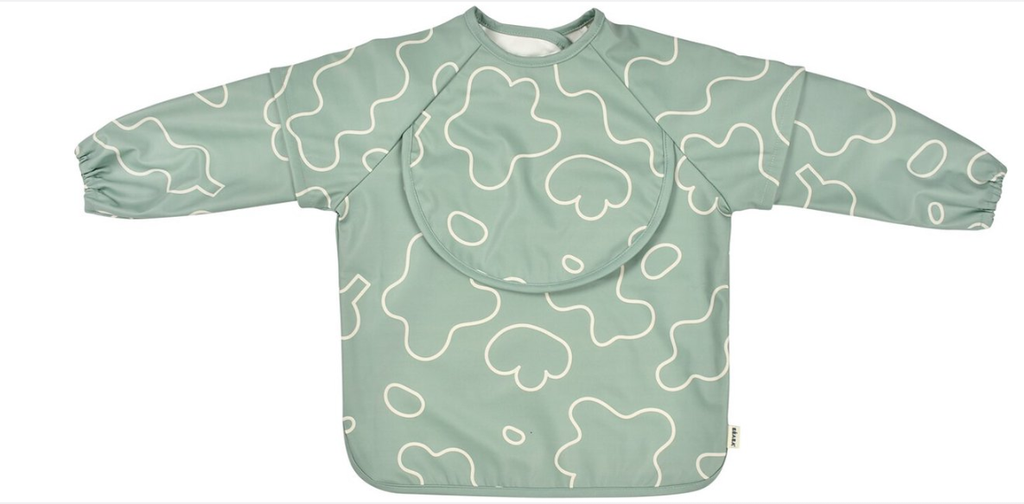 Beaba | Slabbetje met Afneembare Mouwen Sage Green