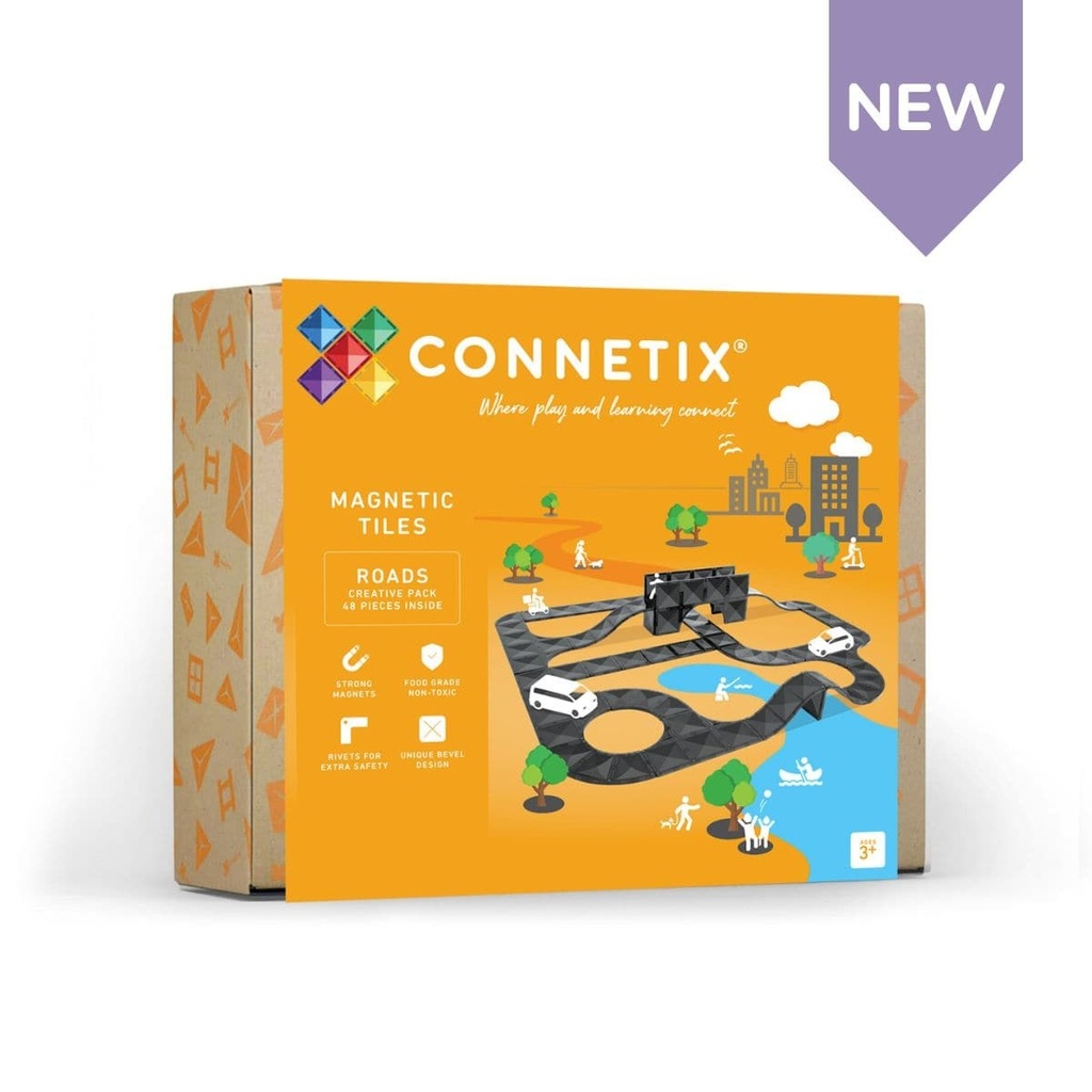 Connetix Tiles | Magnetische Blokken Creative Roads Pack 48st