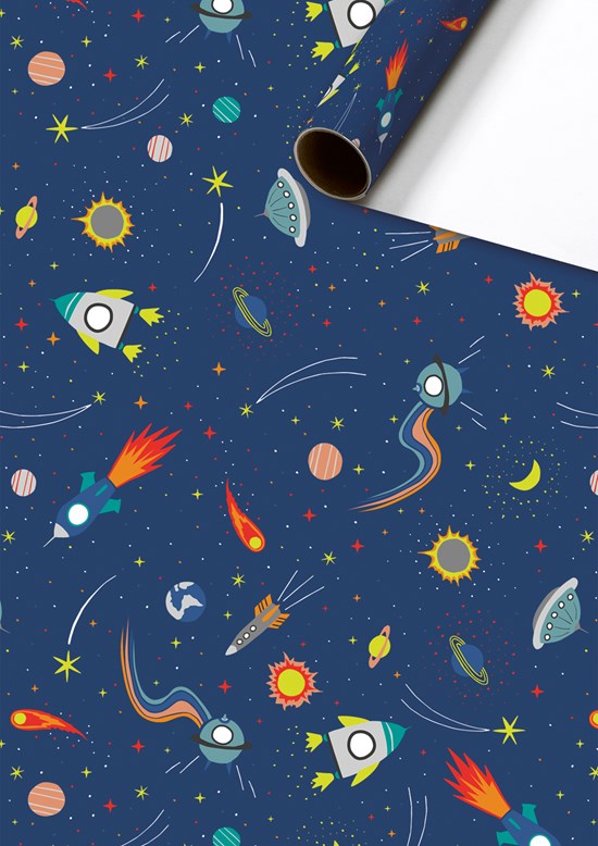 Stewo | Geschenkpapier Rol Cornelius Blauw 70x200cm