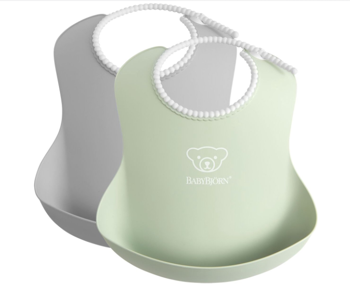 Babybjorn | Slabbetje Grijs/Pastelgroen 2-pack