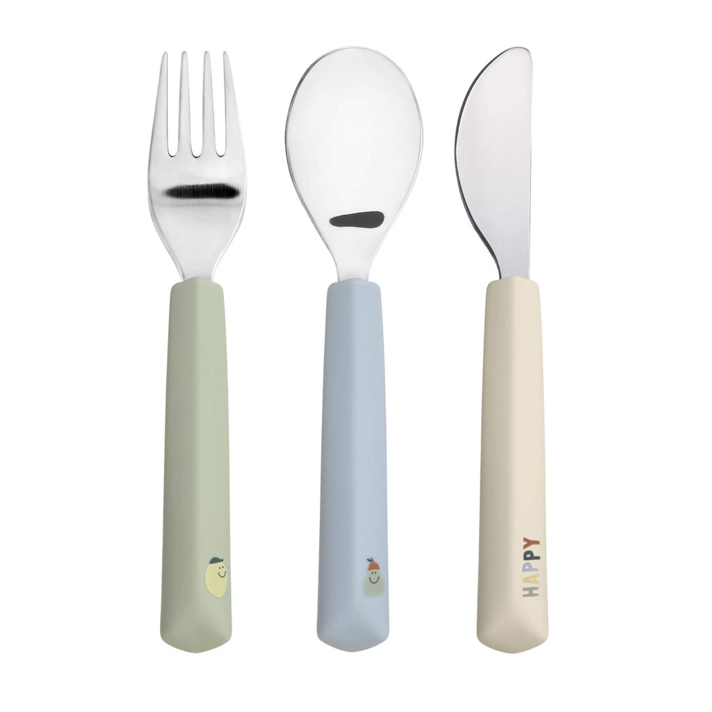 Laessig | Bestek Cutlery Happy Fruits Lemon Siliconen Lepel Vork Mes