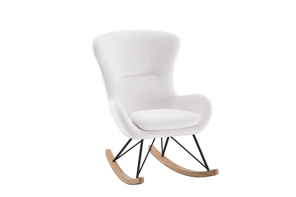 Vipack | Zetel Schommelstoel Rocky Boucle Wit
