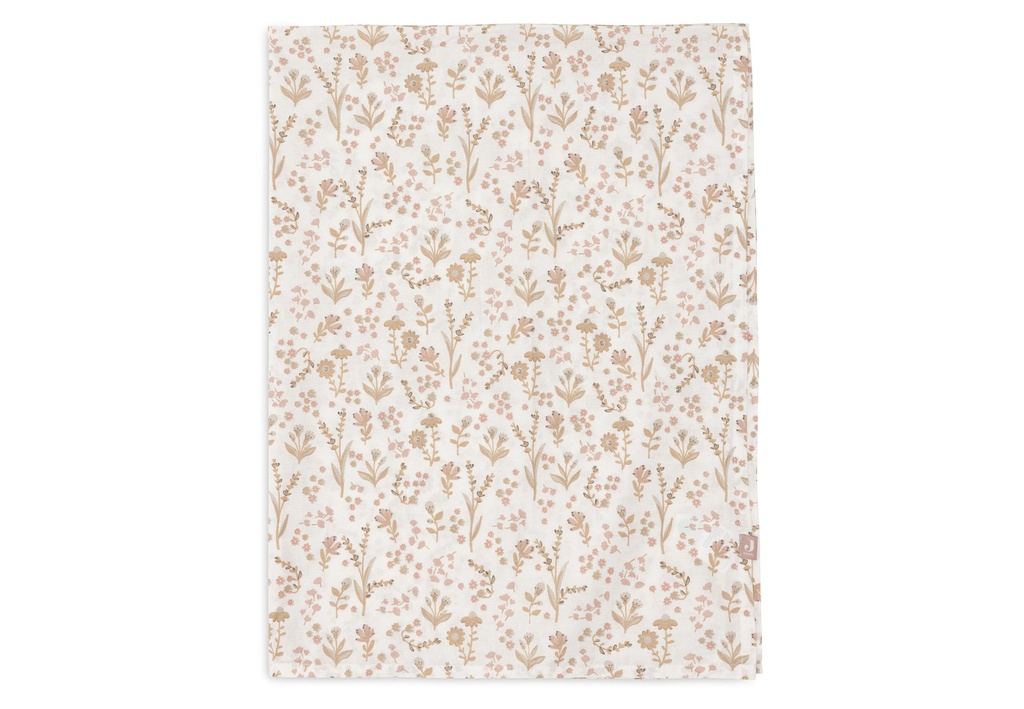 Jollein | Laken Wieg Bloomy All over Bloemen 75x100cm 
