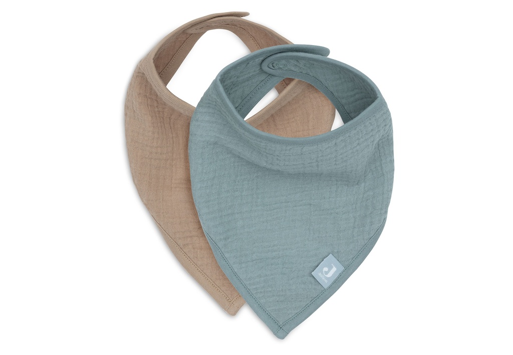 Jollein | Spuugdoekje Hydrofiel Sea Green/Biscuit Drukknopensluiting 2-pack