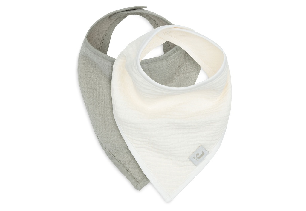Jollein | Spuugdoekje Hydrofiel Olive Green/Oatmeal Drukknopensluiting 2-pack