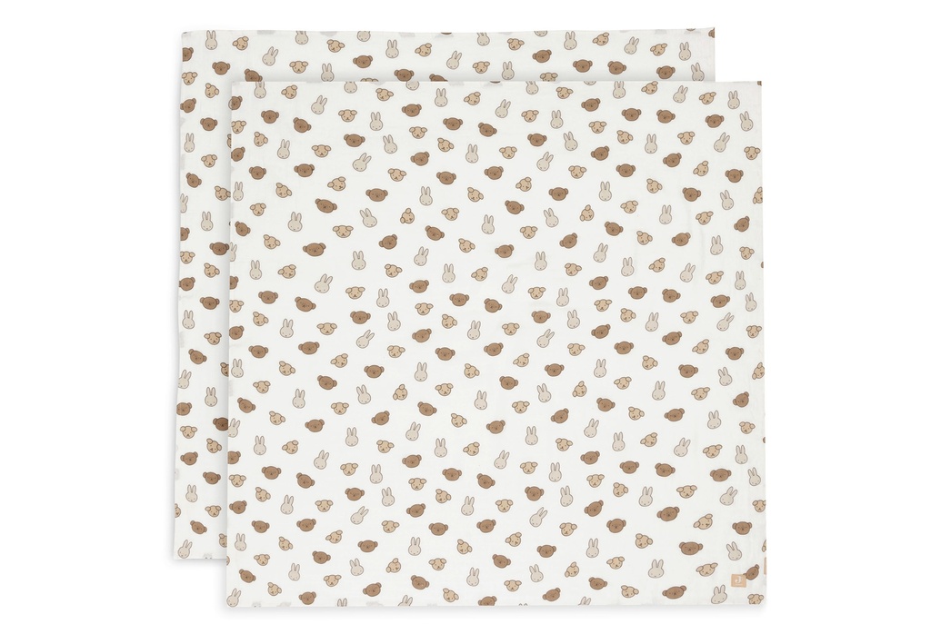 Jollein | Tetra Doek Miffy and Friends Large 115x115cm 2-pack