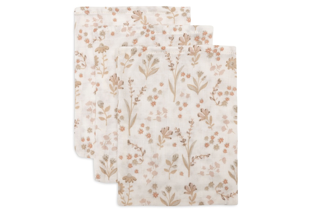 Jollein | Washandje Bloomy Tetra 15x20cm 3-pack