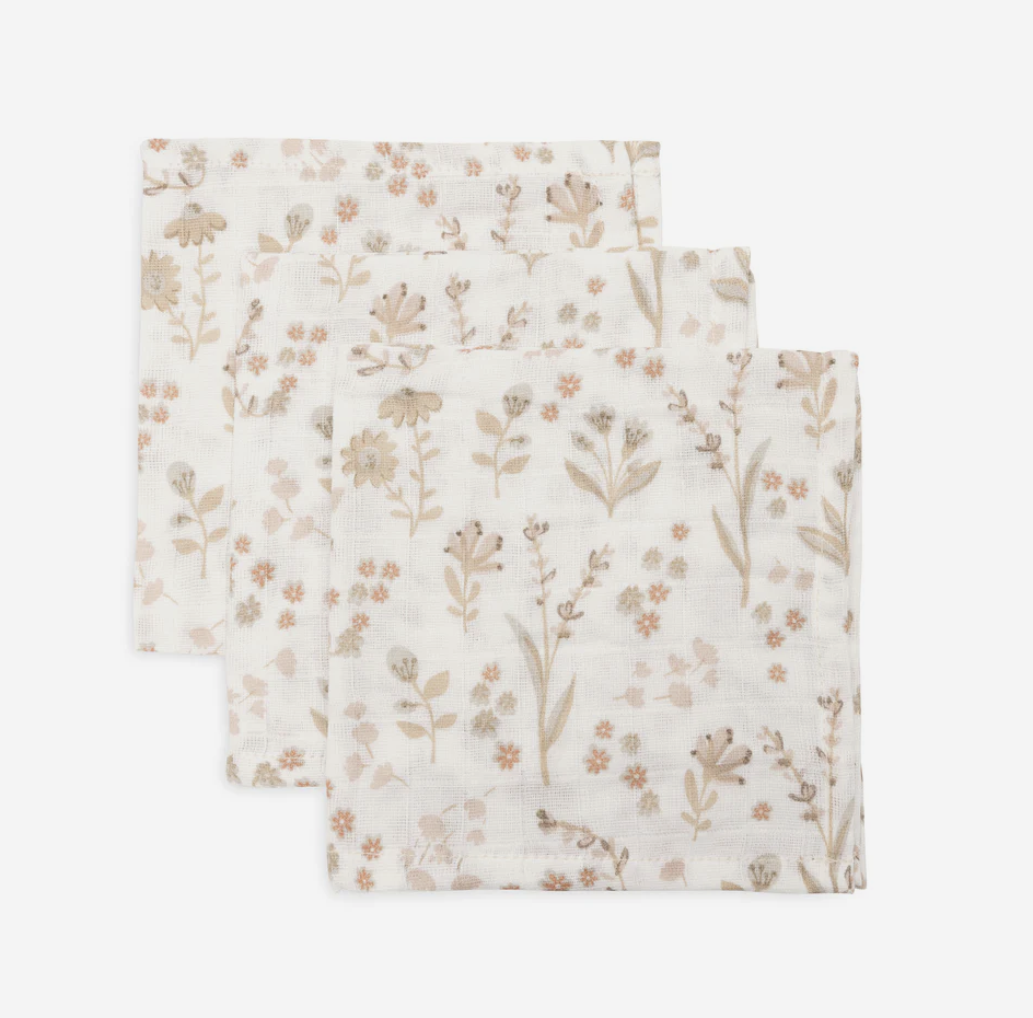 Jollein | Monddoekje Bloomy Tetra Doek 31x31cm 3-pack