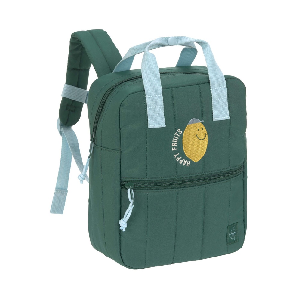Laessig | Rugzak Little Gang Lemon Dark Green Mini Square Backpack 