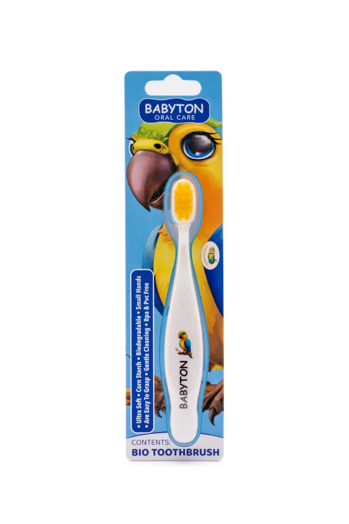 Babyton | Tandenborstel Bio Tandenborstel Zachte Haartjes Papegaai