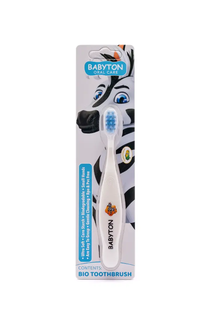 Babyton | Tandenborstel Bio Tandenborstel Zachte Haartjes Zebra