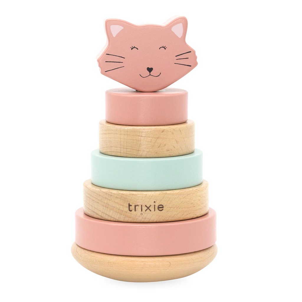 Trixie | Stapeltoren Mrs. Cat Hout  Roze 10x10x18,5cm
