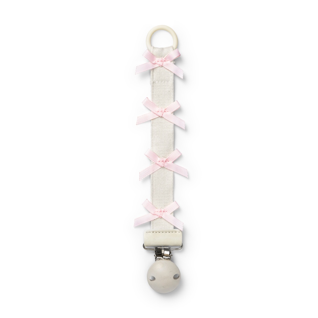 Elodie | Fopspeenketting All About Bows Hout All over Strikjes Ecru/Roze