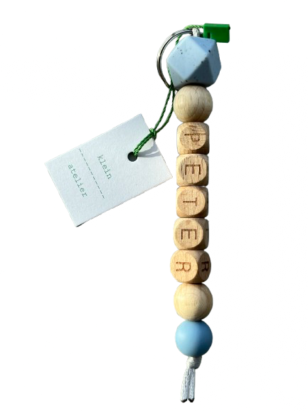 Klein Atelier | Sleutelhanger PETER Speckels Soft Blue/Powder Blue