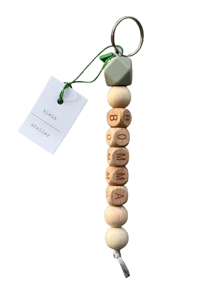 Klein Atelier | Sleutelhanger BOMMA Sage/Speckels Ecru