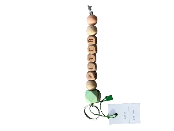 Klein Atelier | Sleutelhanger METER Mint/Speckels Peachy