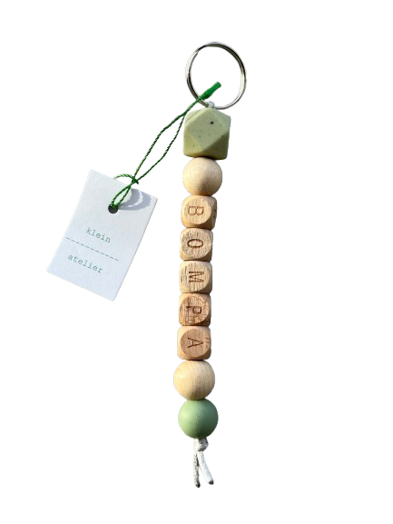 Klein Atelier | Sleutelhanger BOMPA Speckles Tea Green/Olive