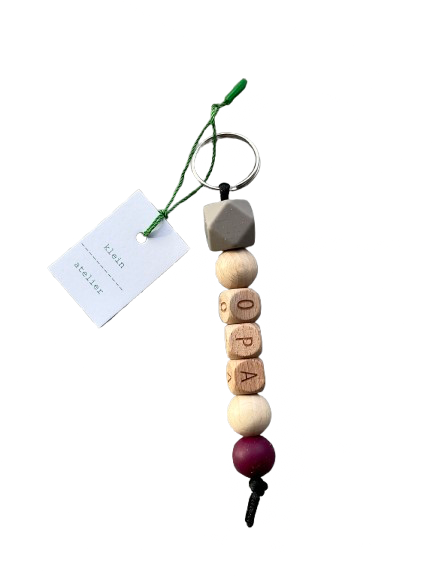 Klein Atelier | Sleutelhanger OPA Sand/Cherry