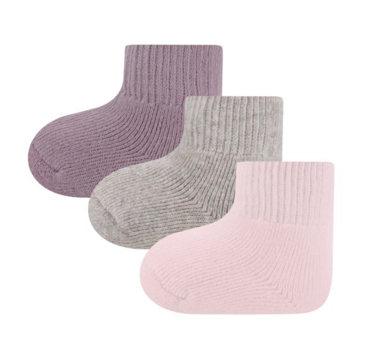 Ewers | Sokken Newborn Lila/Taupe/Roze One Size