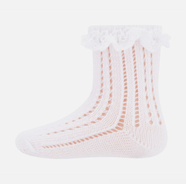 Ewers | Sokken Ruche Festive Wit