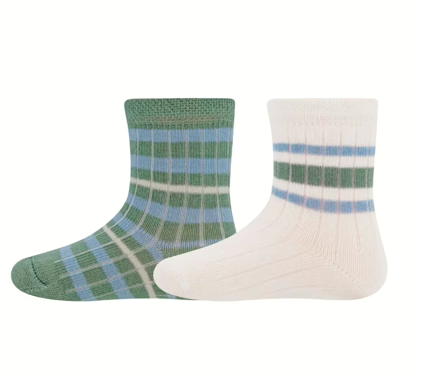Ewers | Sokken Ringel Rippe Groen 2-pack