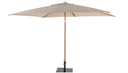 4SO | Parasol Azzurro Woodlook Frame Sand 195g/m2 Doek:100% Solefin  Kantelbaar 2 Richtingen 200x300cm