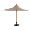4SO | Parasol Vivenda Woodlook Frame Sand 195g/m2 Doek:100% Solefin 270x270cm