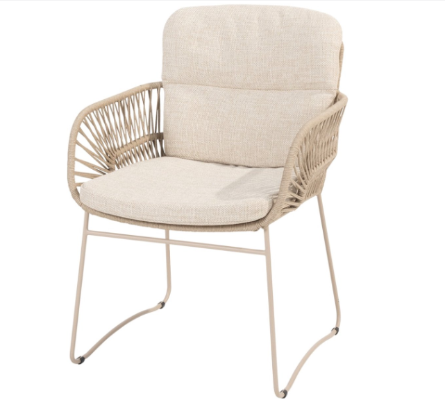 4SO | Tuinstoel Murcia Dining Chair Latte met Kussens