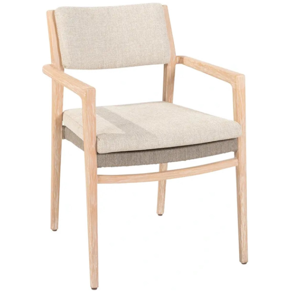 4SO | Tuinstoel Julia Stackable Dining Chair Brushed Teak Stapelbaar met Kussen