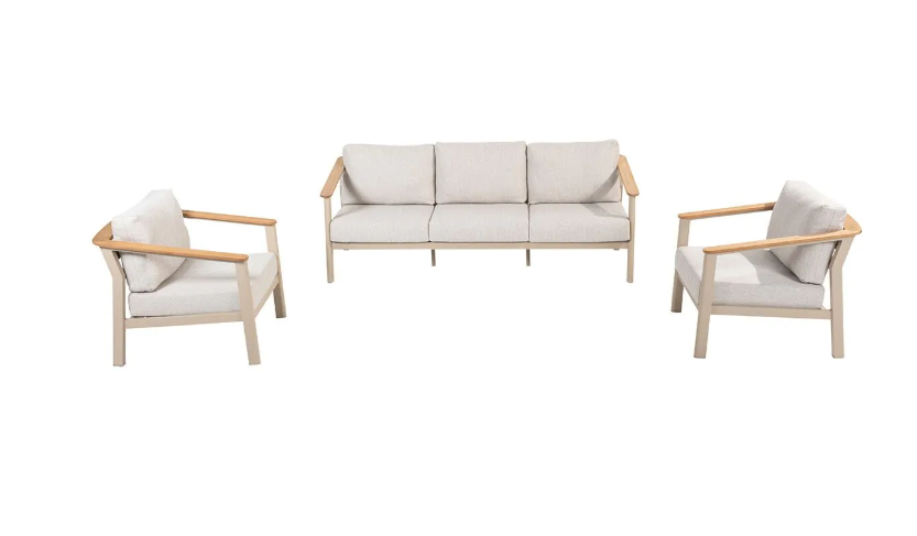 4SO | Lounge Olivia Living Set Latte 3-Zit en 2x Stoel