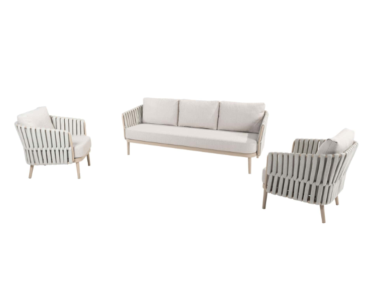 4SO | Lounge Eva Living Set Latte 3-Zit en 2 Stoelen