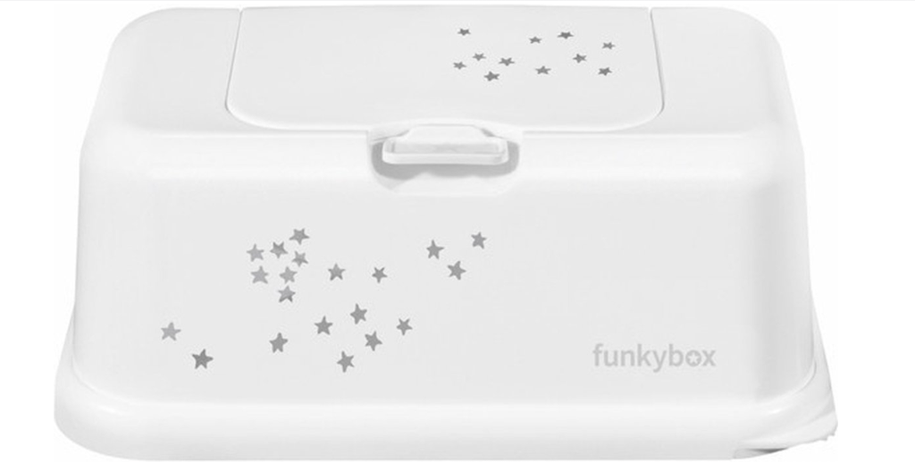 Funkybox | Box Little Stars Kunststof vr Vochtige Doekjes 13x9x22cm Wit