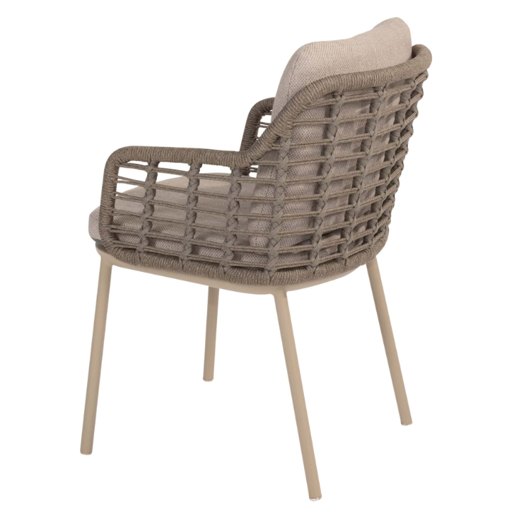 4SO | Tuinstoel Puglia Dining Chair Latte met 2 Kussens