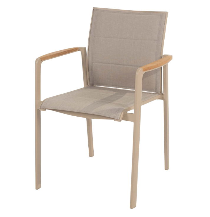 4SO | Tuinstoel Cortina Stacking Chair Latte Stapelbaar 