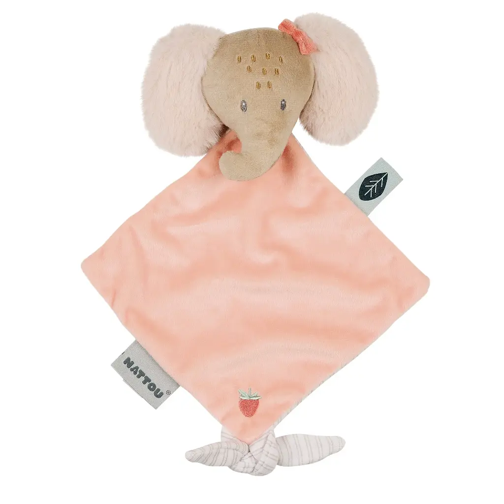Nattou | Knuffeldoek Flo,Ernest&Oli Olifant Oli Roze 19cm