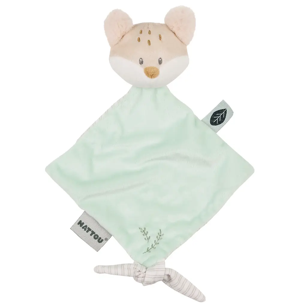 Nattou | Knuffeldoek Flo,Ernest&Oli Mini Knuffeldoek Vos Flo 19cm