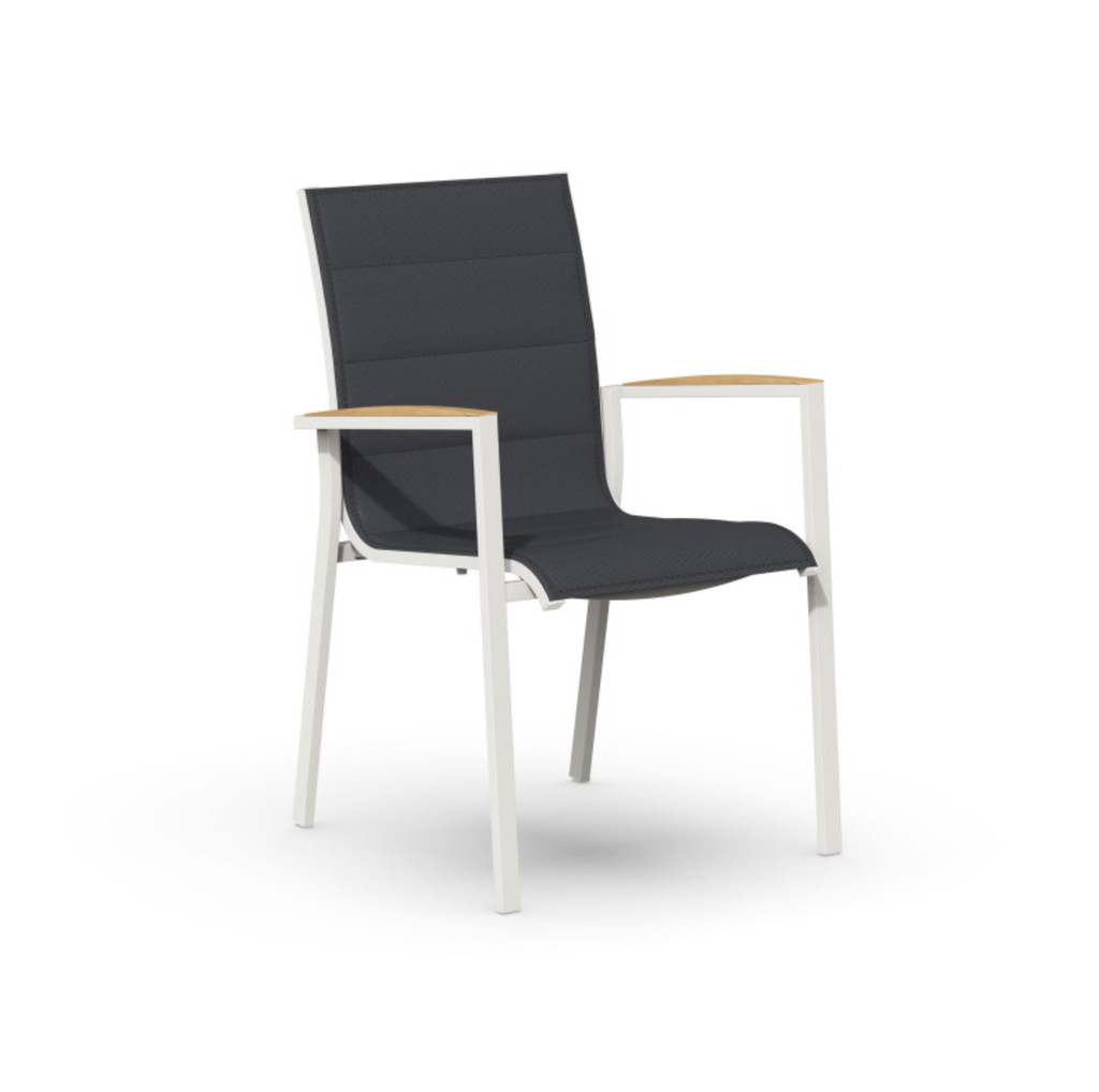 Tierra | Tuinstoel Foxx Teak Stackable Chair Creme White 72x60x89cm