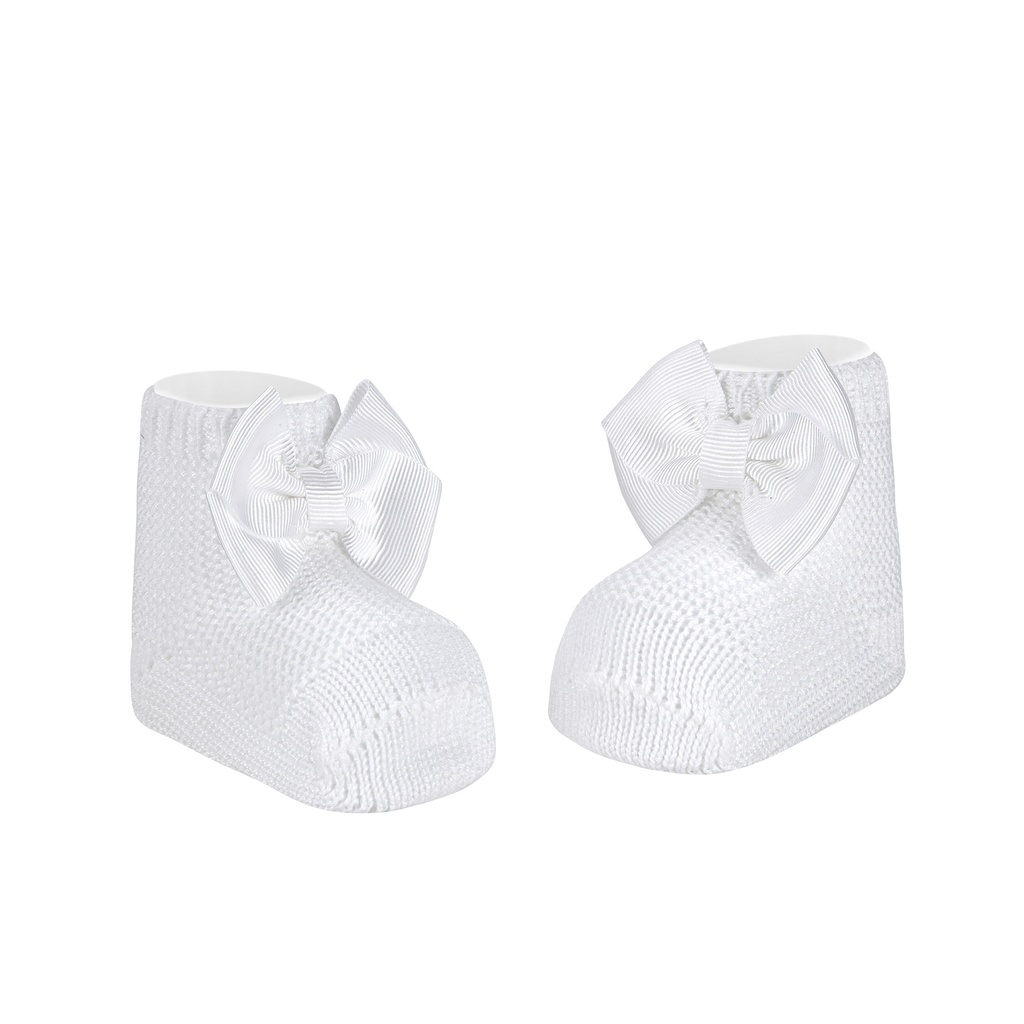 Condor | Kousen Garter w/double grosgrain bow Wit