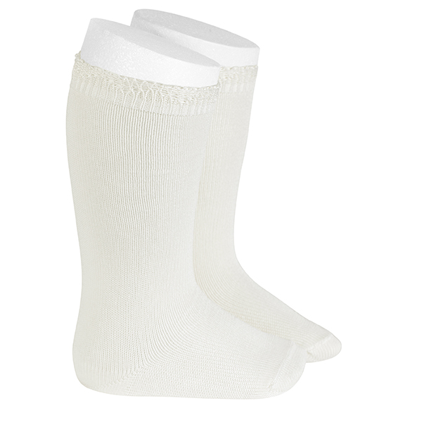 Condor | Kniekousen Cotton knee-high socks with openwork cuff Nata