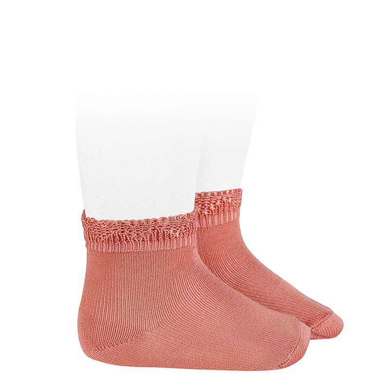 Condor | Kousen Cotton socks with openwork cuff Peony