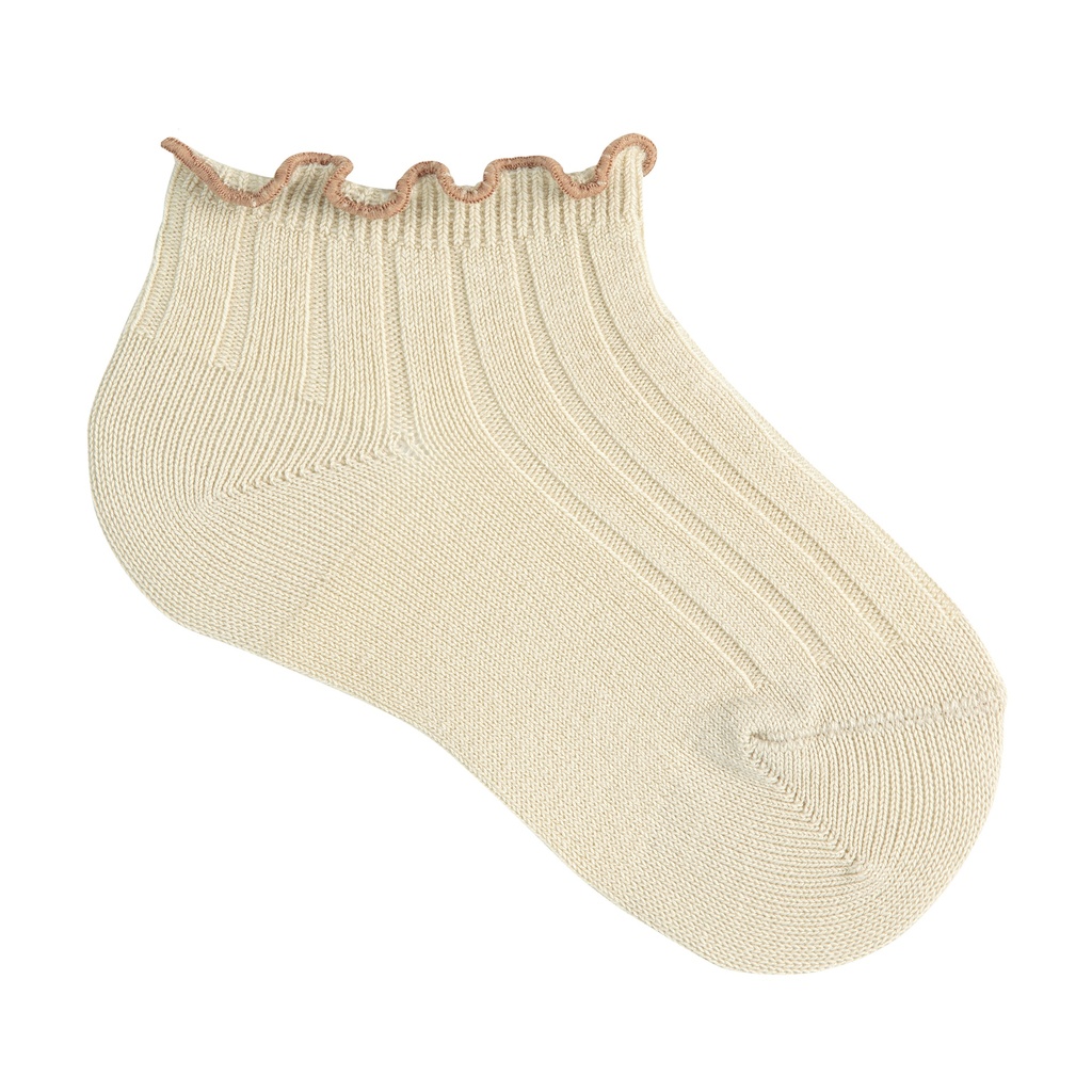 Condor | Kousen Ankle rib socks with contrasted curling Lino