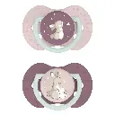 Difrax | Fopspeen Dynamisch Night & Day Girl Konijn +18M 2-pack