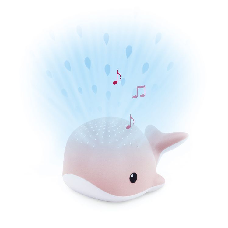 Zazu | Nachtlamp met projectie Wally Purple walvis in kunststof met muziek  