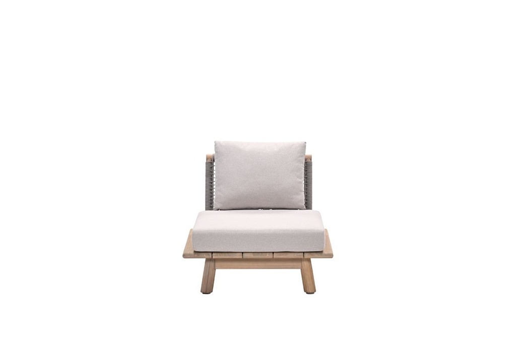 Garden Imp. | Lounge Lunar Lounge Fauteuil 1-zit Acacia White Wash/Rope Taupe/Grey Sand