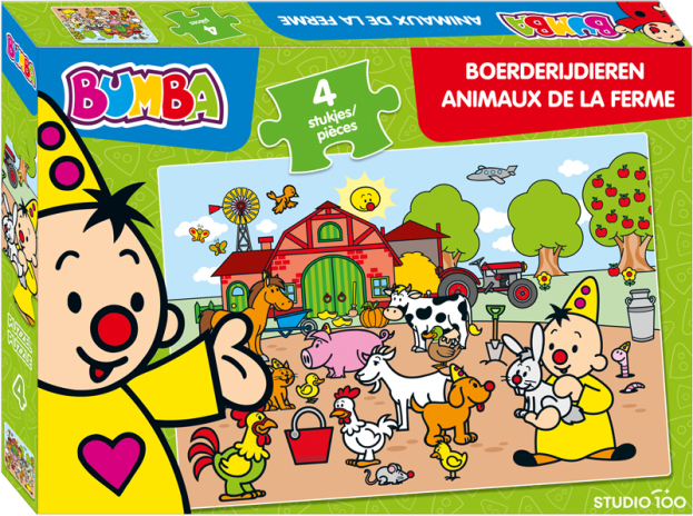 Bumba | Puzzel Boerderijdieren 4 Stukjes 