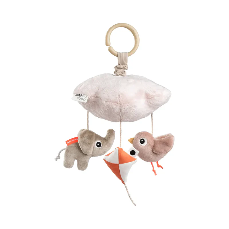 Done by Deer | Muziekmobiel Playground  Vlieger/Olifant/Vogel Roze