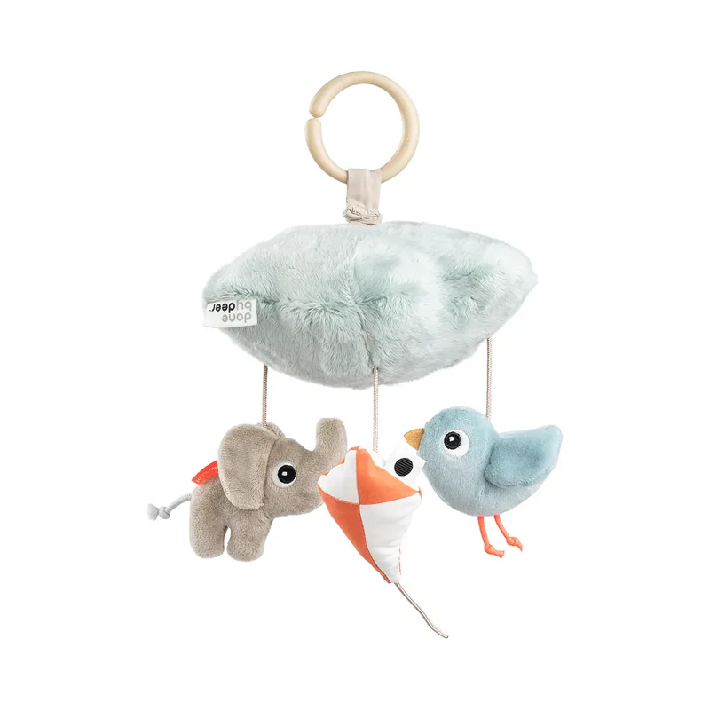 Done by Deer | Muziekmobiel Playground Blue Vlieger/Olifant/Vogel